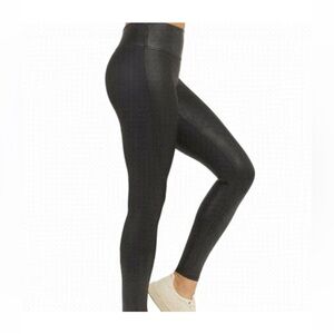 Spanx | Faux-Leather | Legging | Wide Waistband | High Rise | Black | Size M